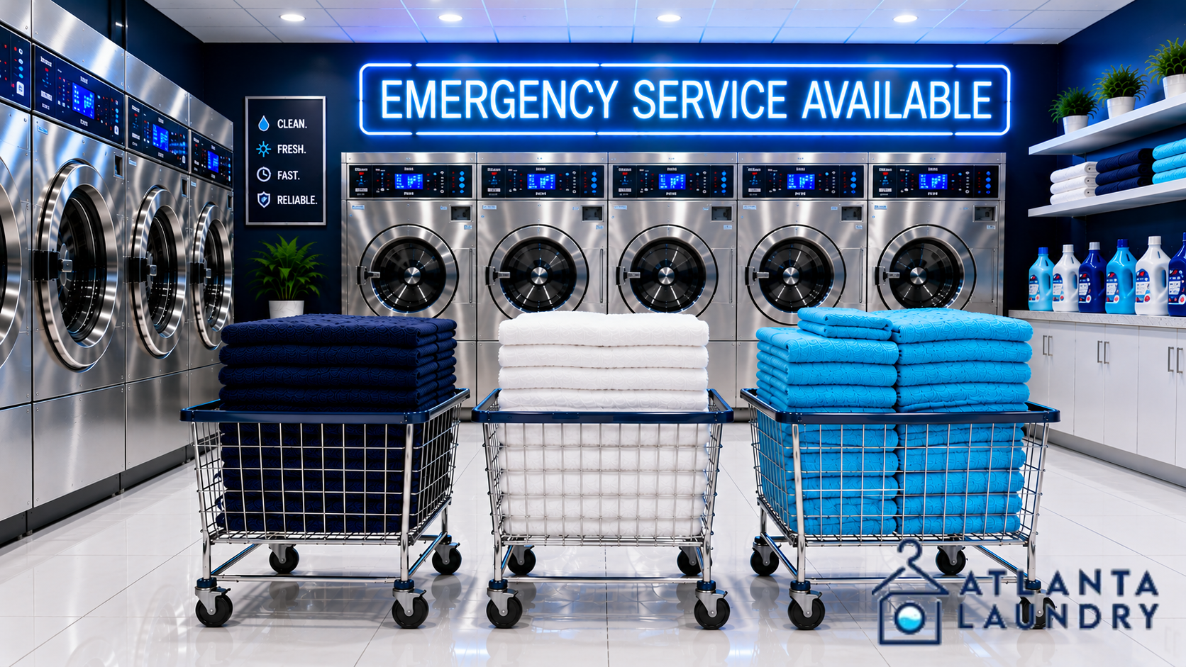 Emergency Commercial Laundry Service In Old Fourth Ward, Atlanta