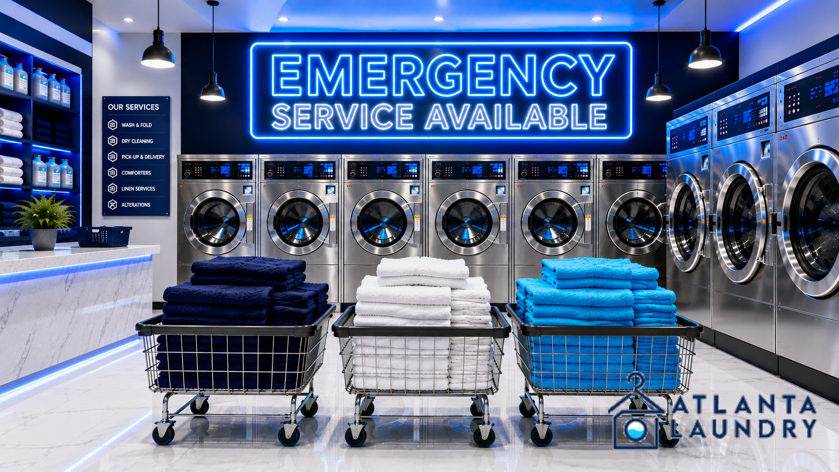 Emergency Commercial Laundry Service In Hotel District, Atlanta